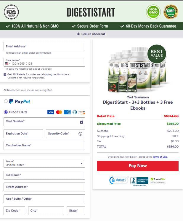 DigestiStart - Secure checkout